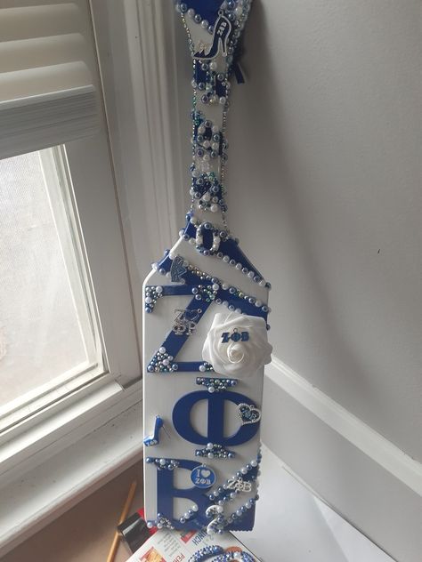 Zeta Phi Beta Paddle Ideas, Greek Life Paddles, Zeta Phi Beta Paddle, Blue Sorority Paddle, Greek Paddle Ideas, Sorority Paddles Unique, Greek Paddles Sorority, Sorority Paddles Ideas, 21st Birthday Paddle