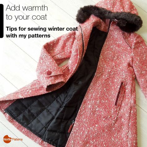 Add warmth to your coat. Tips for sewing winter coat with my patternsI really love to make winter coats and often add them quilted or faux fur materials.  Recently, I was asked from many people how to make winter version of coats with my coat/jacket... Winter Sewing Patterns, Winter Coat Pattern, Tips For Sewing, Sewing Coat, Sewing Patterns Free Women, Winter Sewing, Trendy Sewing Patterns, Coat Pattern Sewing, Sewing Clothes Women