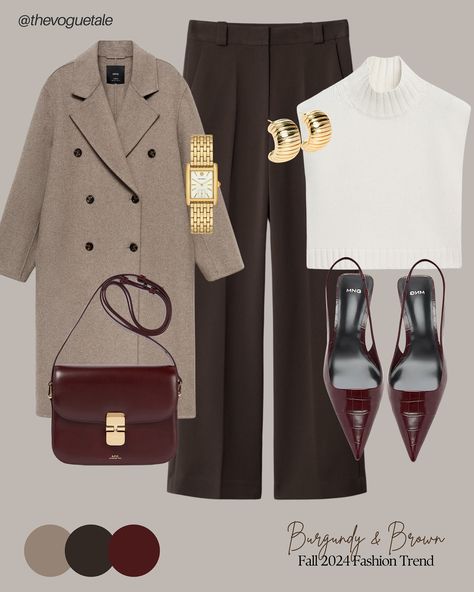 Burgundy & brown outfits ♥️🤎 Comment “LINK” below and I’ll DM you the outfit details 🔗🫶🏻 ☕️🥐 Like, comment, share with a friend, or save this inspiration for later! Also follow and subscribe to @thevoguetale on the @shop.LTK app so you don’t miss out and stay updated on all the latest recommendations!💕 #fashion #ootd #outfits #outfitinspirations #outfitideas #fashioncontentcreator #summerfashion #vacationoutfit #fashiontrends #everydaywear #summerwardrobe #fallfashion #autumnfashion #fash... All Burgundy Outfit, Maroon And Brown Outfit, Cold Christmas Outfits, Brown And Burgundy Outfit, Burgundy And Brown Outfit, Burgundy Outfits For Women, Burgundy Outfits, Brown Outfits, Burgundy Outfit