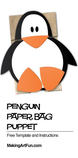 Penguin Paper Bag Puppet | Craft for Kids - MakingArtFun.com (Scheduled via TrafficWonker.com) Paper Bag Projects, Penguin Crafts Preschool, Paper Bag Puppet Craft, Craft Paper Bag, Winter Animal Crafts, Winter Crafts For Toddlers, Bag Puppet, Puppet Craft, Diy Paper Bag