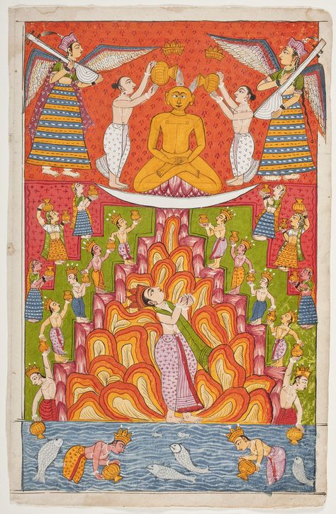 Lustration of Jina Rishabhanatha (Adinatha), Folio from a Bhaktamara Stotra (Hymn of the Immortal Devotee) | LACMA Collections Obama Portrait, Kehinde Wiley, Southeast Asian Arts, Sound Art, Group Art, Watercolor On Paper, Art Music, American Artists, Asian Art