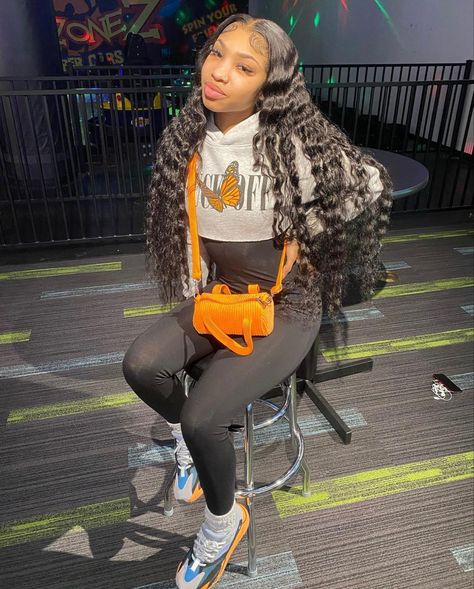 Orange And Grey Yeezy Outfit, Tour Yellow 4s Outfit, Yellow Yeezy Outfit Women, Amiri Sneakers Outfit Black Women, Yezzy Boots Outfits Girl, Trendy Outfit Inspo, Streetwear Girl, Fashion Nova Outfits, Lit Outfits