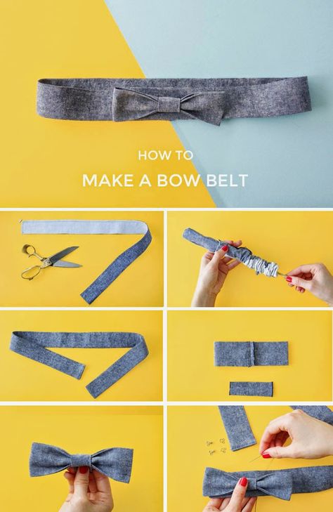 Tilly and the Buttons: How to Make a Bow Belt. Great way to use scrap fabrics How To Make A Bow Belt, Tie A Fabric Belt, Tie A Cloth Belt, Fabric Belt Diy How To Make, Sewing Belt Loop, Diy Belt For Dresses, Vintage Sewing Patterns Free, Homemade Dress, Diy Belts