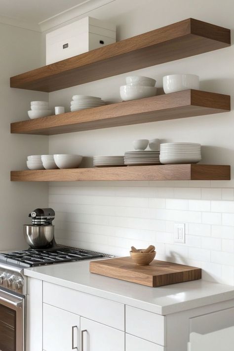 Floating shelves are a sleek and practical way to maximize storage while maintaining a modern aesthetic. Display books, plants, or decorative pieces on these simple, clean-lined shelves. They work well in any room, from living rooms to bathrooms, adding both function and style. #FloatingShelves #ModernStorage #InteriorDesignInspo Display Books, Maximize Storage, Organized Home, Modern Storage, Modern Aesthetic, Floating Shelves, Living Rooms, Home Organization, Decorative Pieces