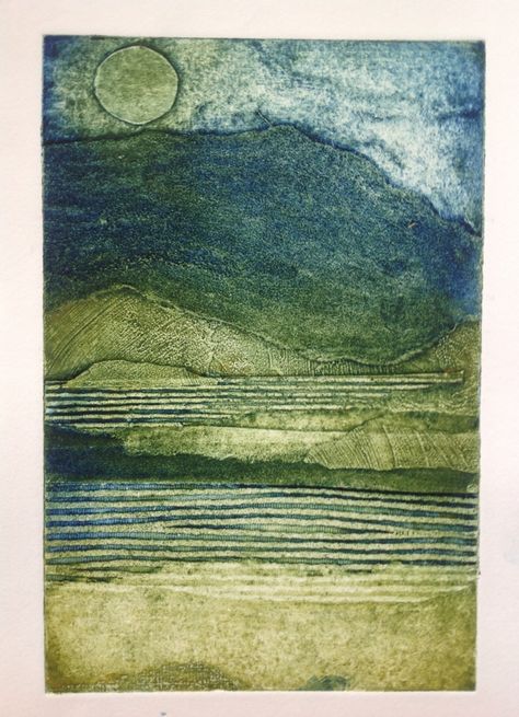 Collagraph Printmaking, Contemporary Printmaking, Collagraphy, Gelli Plate Art, Norfolk Coast, Printmaking Art, Abstract Art Landscape, Monoprint, Contemporary Artwork