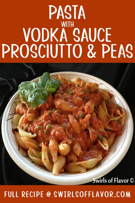 Pasta and Vodka Sauce with Prosciutto and Peas is a twist on the traditional recipe. Jarred marinara sauce is the base for this pasta recipe with a creamy tomato sauce. An easy pasta recipe with tomato cream sauce. Pasta And Vodka Sauce, Pasta With Vodka Sauce, Pasta Recipes For Lunch, Vodka Sauce Pasta, Easy Pasta Recipe, Prosciutto Recipes, Tomato Cream Sauce, Recipe Pasta, Easy Pasta Dishes