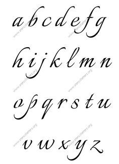 Connected Calligraphy A to Z lowercase letter stencils Calligraphy A To Z, Calligraphy Lowercase, Cursive Fonts Alphabet, Capital Fonts, Letter Stencils Printables, Stencil Letters, Calligraphy A, Alfabet Font, Tattoo Fonts Alphabet