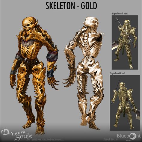 ArtStation - Demon's Souls - Shrine Skeletons Basic Animation, Bone Armor, Demon's Souls, Skeleton Warrior, Beast Creature, Demon Souls, Anime Demon Boy, Fantasy Props, Skeleton Art