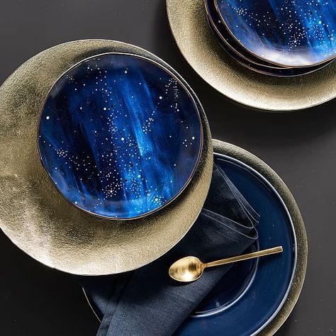 Constellation Salad Plate Celestial Dinnerware, Celestial Interior Design, Plates Aesthetic, Sky Gift, Celestial Aesthetic, Ceramic Projects, Random Products, Glaze Ideas, Aesthetic Apartment