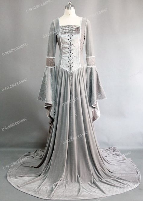 Midevil Dress, Celtic Medieval, Medieval Wedding Dress, Gothic Gowns, Celtic Dress, Elven Dress, Reign Dresses, Medieval Gown, Velvet Dresses