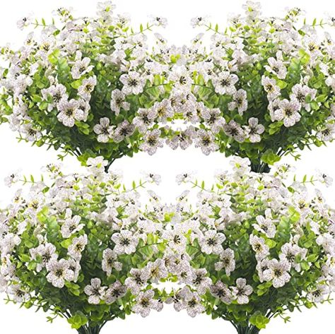 White Artificial Flowers, Porch Window, Porch Windows, Artificial Plants Outdoor, Garden Porch, Plants Garden, Window Box, Faux Plants, Fake Flowers