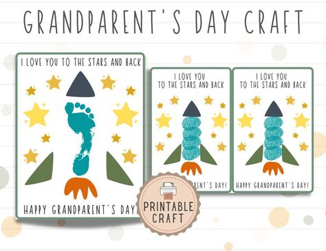 Craft For Grandparents, Handprint Art Kids, Thumbprint Crafts, Fingerprint Crafts, Grandparents Day Crafts, Happy Grandparents Day, Footprint Craft, Keepsake Crafts, Grandparents Day Gifts