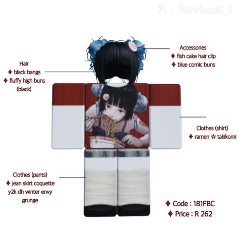 Roblox Outfits Codes, 헬로키티 배경화면, Emo Roblox Avatar, Roblox Guy, Aesthetic Roblox Royale High Outfits, Female Avatar, Roblox Shirt, Cool Avatars, Roblox Pictures