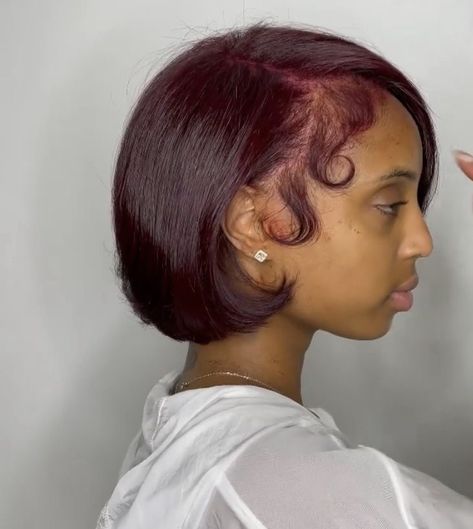 Natural Hair Bob Cut, Natural Hair Bob, Pressed Natural Hair, Silk Press Natural Hair, Natural Hair Short Cuts, Brown Hair Dye, Ginger Hair Color, Coloured Hair, Pelo Afro