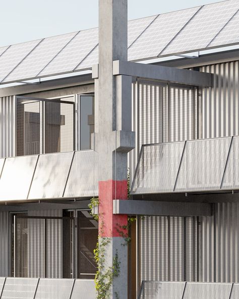 Gallery of Parabase Reuses Prefabricated Concrete Elements for a Radical Housing Development in Basel, Switzerland - 3 Porch Architecture, Concrete Apartment, Prefabricated Architecture, Economy Design, Minimalist Window, Shop Architects, Co Housing, Housing Development, Concrete Facade