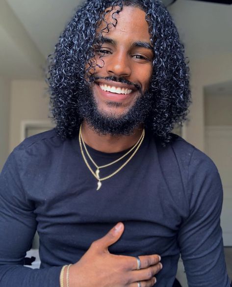 Black Male Curly Hair, Long Curly Hair Men Black, Black Men Hairstyles Long, Black Men With Curly Hair, Black Men Long Hair, Long Curly Hairstyles Men, Black Men With Long Hair, Black Men Curly Hair, Dyed Brown Hair