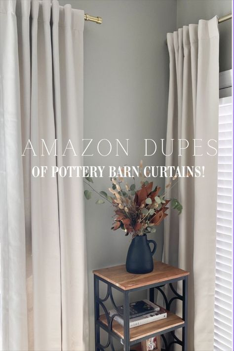 Curtains Living Room Target, Tv Room Curtains, Linen Curtains Living Room, Pottery Barn Dining Room, Pottery Barn Curtains, Pottery Barn Bedrooms, Pottery Barn Black, Pottery Barn Look, Affordable Curtains