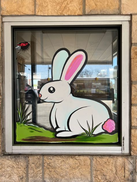 Spring Window Painting Ideas Easy, Spring Window Art, Easter Window Painting Ideas, April Window Art, Window Painting Spring, Easter Window Painting, Spring Window Painting, April Window Painting, Kindergarten Projects