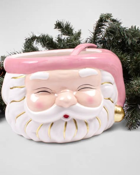 HF91E 8 Oak Lane Pink Santa Punch Bowl Santa Punch, Fall Accents, Gift Card Design, Punch Bowl Set, Pink Santa, Festive Cocktails, Container Design, Holiday Centerpieces, The Anchor