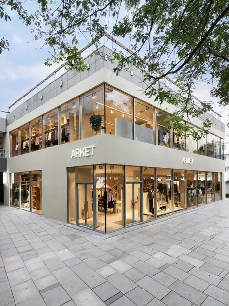 Retail Building Exterior, Retail Building Facade, 2 Story Building Design, Retail Shop Exterior Design, Commercial Exterior Design Facades Office Buildings, 2 Storey Commercial Building Exterior, Small Shopping Mall Design, Modern Commercial Design Exterior, Commercial Design Exterior Architecture