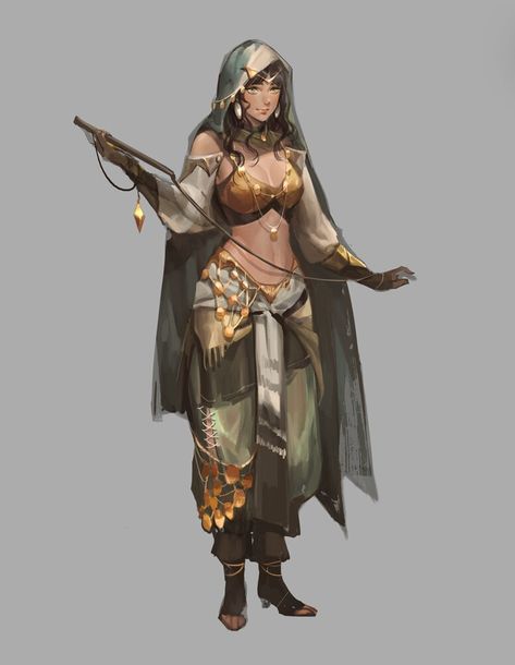 Egyptian Character Design, Dungeons And Dragons Characters, Fantasy Armor, Game Character Design, Fantasy Concept Art, Girls Characters, Female Character Design, Character Design References, Character Designs