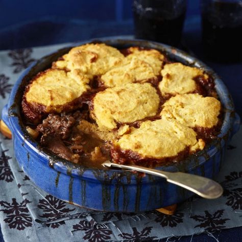 Braised Oxtail Stew and Dumplings - Woman And Home Braised Oxtail Recipes, Chilli And Cornbread, Chilli Cornbread, Ainsley Harriot, Almond Loaf Cake, Crunchy Stuffing, Cornbread Pie, Almond Loaf, Beef Sausage Recipes