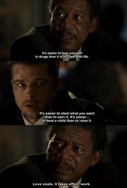 Se7en Quotes by @quotesgram Brad Pitt Quotes, Se7en 1995, Seven Movie, Best Movie Lines, Best Movie Quotes, Cinema Quotes, Favorite Movie Quotes, David Fincher, Morgan Freeman