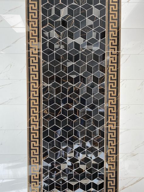 Greek Flooring, Versace Tiles, Underwater Wallpaper, Marble Flooring Design, Bar Restaurant Interior, Marble Flooring, Greek Key Pattern, Black And White Marble, Tiles Design