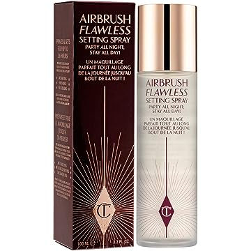 Charlotte Tilbury Airbrush Flawless Setting Spray (100ml / 3.5 Fl Ozl),Clear Hydrating Setting Spray, Charlotte Tilbury Airbrush Flawless, Morning Makeup, Fixing Spray, Milani Cosmetics, Flawless Foundation, Finishing Spray, Airbrush Makeup, Milk Makeup