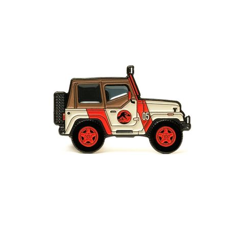 Jurassic Park Jeep, So Cal, Enamel Lapel Pin, Soft Enamel, Jurassic Park, Black Rubber, Lapel Pin, Jeep, Toy Car