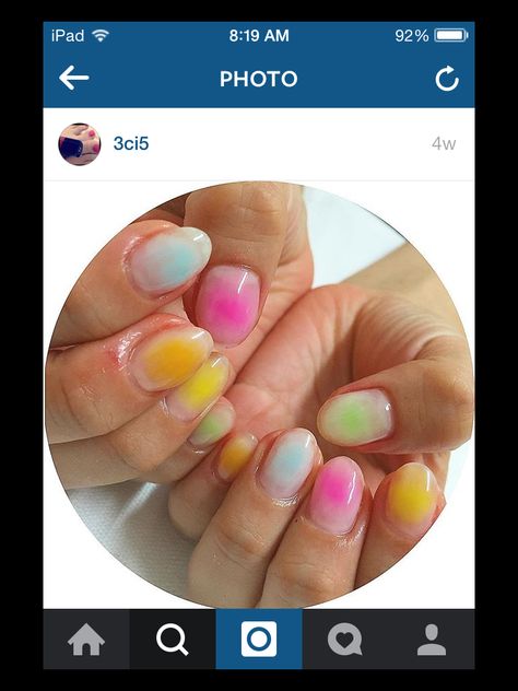 Middle color ombré Middle Ombre Nails, Ombre Nails, Convenience Store Products, Nails, Clothes, Color