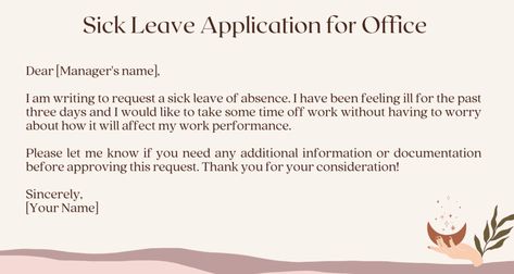 You might sometimes wake up sick. It makes you not want to go to work and think about what to tell your boss. Writing a sick leave application for the office is usually best when asking for time off. However, if you were sick for a long time and missed work, you may need a licensed doctor’s note. How To Call In Sick To Work, Sick Leave Application For Office, Leave Application For Office, Sick At Work, Thank You Boss, Job Interview Advice, Medical Leave, Interview Advice, Sick Leave