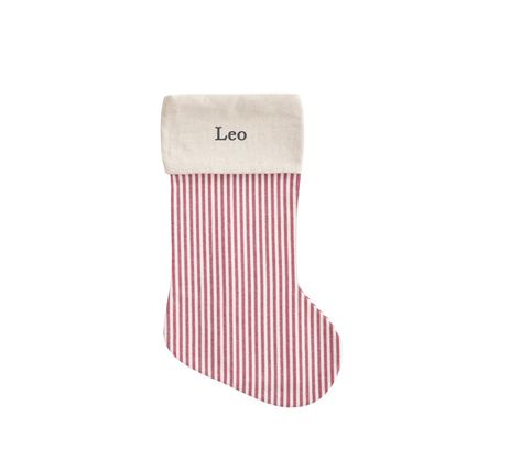 Ticking Stripe Christmas Stocking | Pottery Barn Kids Pottery Barn Christmas Stocking, Festive Backdrop, Striped Christmas Stocking, Striped Stockings, Classic Candy, Mark And Graham, Festive Decor, Ticking Stripe, Pottery Barn Kids