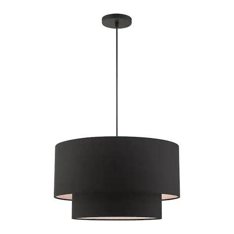 Livex Lighting Bainbridge Black Modern/Contemporary Drum Pendant Light in the Pendant Lighting department at Lowes.com Drum Pendant Lighting, Drum Light, Black Light Fixture, Multi Pendant, 3 Light Pendant, Livex Lighting, Drum Chandelier, Drum Pendant, Kitchen Pendants