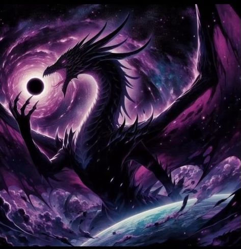 Cosmic Dragon Fantasy Art, Void Dragon Art, Beautiful Dragon Art, Astral Dragon, Void Dragon, Cool Dragon Pictures, Cosmic Dragon, Dragon Shadow, Galaxy Dragon