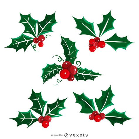 Set of Christmas illustrations featuring isolated mistletoe. Set includes five different designs. Bright red and green designs. Mistletoe Illustration Christmas, Mistletoe Drawing Simple, Miseltoe Drawings, Mistletoe Silhouette, Christmas Flowers Drawing, Mistletoe Illustration, Mistletoe Drawing, Christmas Mistletoe, Mistletoe Christmas