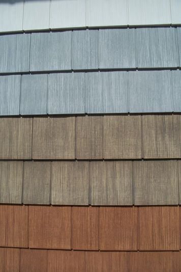 Faux Cedar Shake Siding Panels | Shakertown Hardwood Siding                                                                                                                                                      More Shaker Siding, Cedar Shingle Siding, Cedar Shake Siding, Cedar Shake, Shake Siding, Cedar Shakes, Shingle Siding, Siding Colors, Cedar Siding