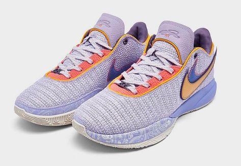 Nike LeBron 20 XX 'Violet Frost' Release Date DJ5423-500 | Sole Collector Zapatillas Nike Basketball, Kareem Abdul-jabbar, Lebron 20, Bb Shoes, Gold Basketball Shoes, Lebron James Wallpapers, Best Volleyball Shoes, Gold Basketball, Nike Shoes Women Fashion