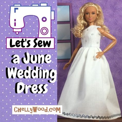 Barbie Wedding Dress Pattern Free Printable, Barbie Wedding Dress Pattern Free, Chellywood Patterns, Free Wedding Dress Patterns, Wedding Gown Patterns, Clothing Sewing Patterns Free, Free Doll Clothes Patterns, Friends Clothes, Wedding Dress Pattern