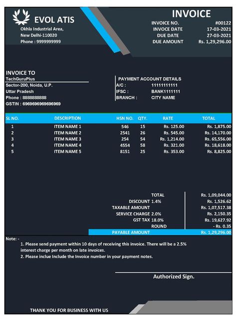 Here is the Preview of  Coloured Simple GST Invoice Format   (Excel .xlsx file download) The post Coloured Simple Tax Invoice Format in Excel (Download .xlsx file) appeared first on TechGuruPlus.com. Invoice Format In Excel, Invoice Format, Invoice Template Word, Word Text, Word Free, Invoice Template, Word Doc, Free Download, Quick Saves