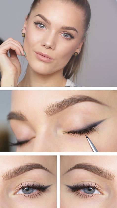 I love how these wings are soft and smudged and natural looking. Beautiful Everyday Eyeliner, Day Eye Makeup, Tutorial Eyeliner, Smudged Eyeliner, Eyeliner Tips, Doing Makeup, Mekap Mata, Eyeliner For Beginners, Makeup Secret