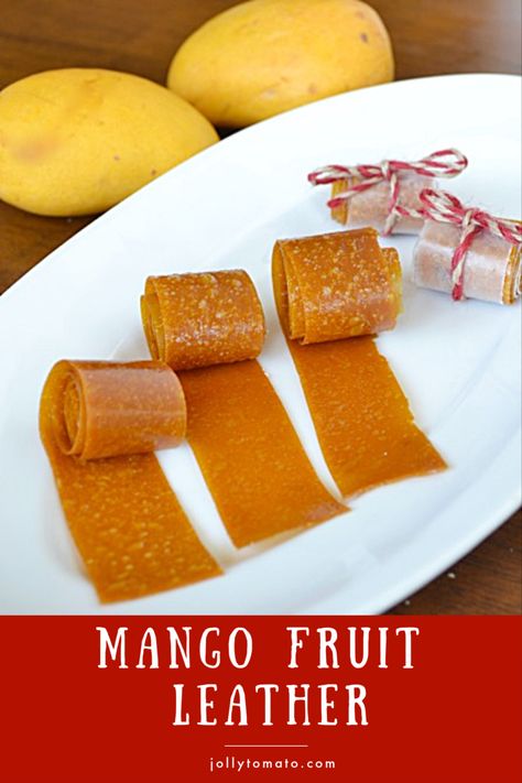 Delicious mango fruit leather - with no sugar added! Mango Fruit Leather Recipe, Healthy Pancakes Oatmeal, Homemade Fruit Leather, Kiwi Recipes, Fruit Leather Recipe, Roll Ups Recipes, Fruit Roll, Fruit Leather, Fruit Roll Ups