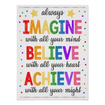 Imagine Believe Achieve Classroom Poster Self Confidence Poster, Photobook Quotes, School Counselor Office Decor, School Guidance Counselor, Psychologist Office, School Counselor Office, Decor School, Counselor Office, Classroom Quotes