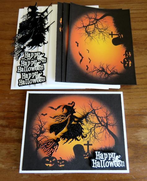 DIY Halloween Card Kit Spooky Card Handmade Cards Spooky - Etsy Cute Halloween Cards, Witch Cards, Happy Halloween Cards, Carte Halloween, Halloween Cards Handmade, Flying Witch, Halloween Greeting Card, Spooky Ghost, Halloween Card