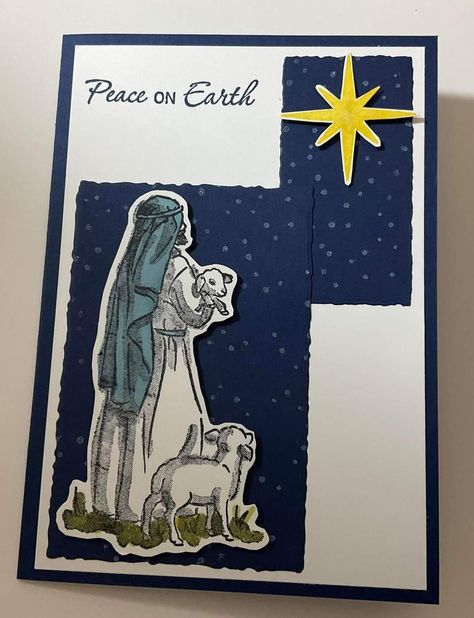 Nativity Christmas Cards, Christian Christmas Cards, Stamped Christmas Cards, Religious Christmas Cards, Daisy Cards, Beautiful Christmas Cards, Fall Mini, Religious Christmas, Stampin Up Christmas