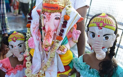 Ganesh Chaturthi Festival, Children Wear, The Idol, Elephant Head, Ganesh Chaturthi, Hindu God, Ganesha, Hyderabad, Kids Wear