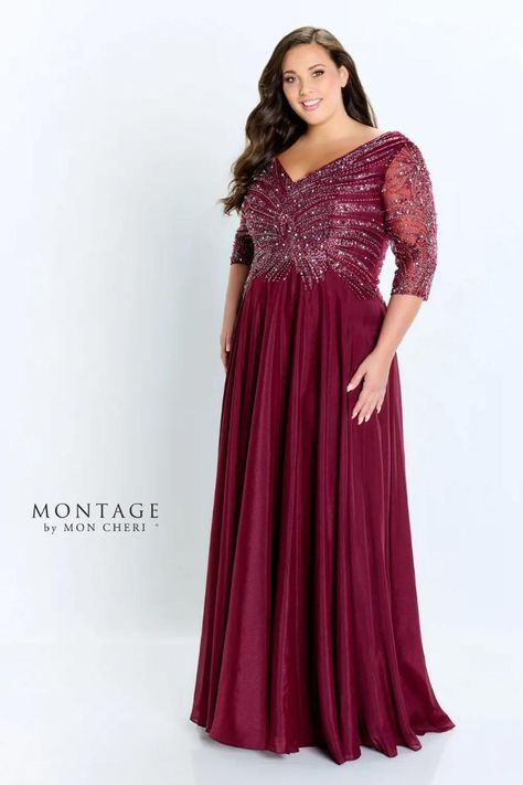 Mother of the Bride Dresses from Mon Cheri | Ivonne D, Cameron Blake, Montage, Social Occasions Chic Formal Dress, Modern Mother Of The Bride, Mon Cheri Bridal, Mothers Gowns, Elegant Ball Gowns, Beaded Chiffon, Mon Cheri, Tea Length Dresses, Mother Of The Bride Dress