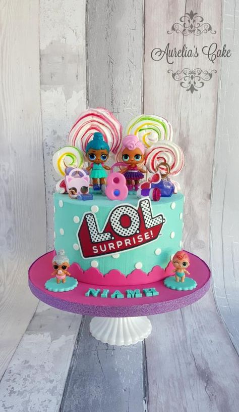 Lol Cake Ideas, Diy Lol Birthday Cake, Lol Dolls Cake Ideas, Lol Surprise Dolls Cake Ideas, Lol Surprise Dolls Cake, Lol Cakes, Lol Surprise Birthday Cake, Lol Doll Birthday Cake Easy, Lolsurprise Cake