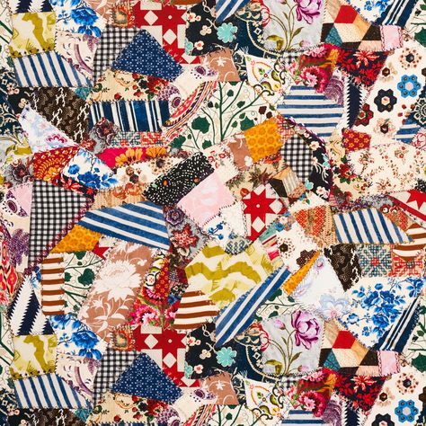 Hotch Potch Crazy Quilt - Document Fabrics | Schumacher Wall Upholstery, Italy Country, Crazy Quilt, Scale Design, Crazy Quilts, Fabric Samples, Natural Fabrics, Quilt Fabric, Sewing Fabric