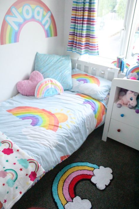 Girls Rainbow Bedroom Ideas, Rainbow Bedroom Ideas, Rainbow Bedroom Ideas Kids, Rainbow Themed Bedroom, Girls Rainbow Bedroom, Girls Bedroom Themes, Rainbow Room Kids, Rainbow Bedroom, Unicorn Bedroom